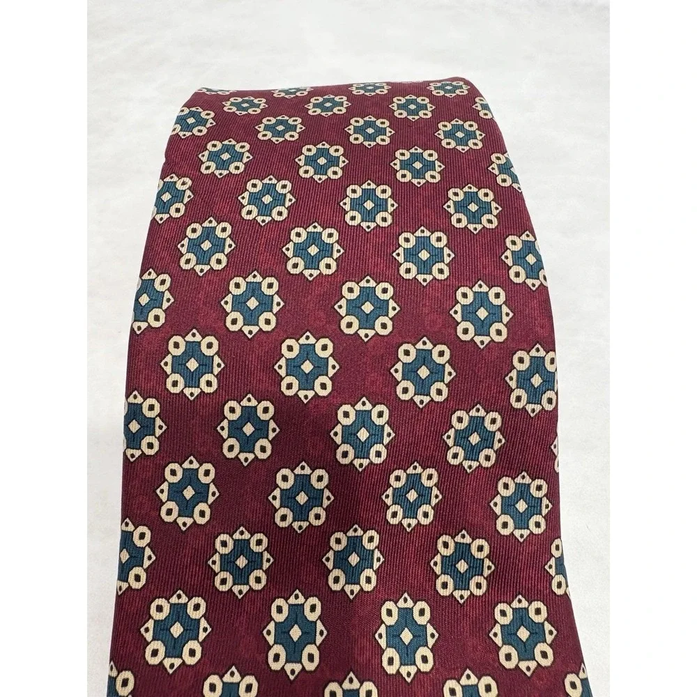 Vintage Wimbledon Collection By‎ Racquet Club Silk Tie Made in Italy Geometric